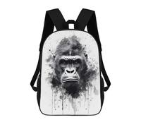 sinyumoney 3D Printed Gorilla Beauty Black Ink School Backpack Book 17inch Bags Fashion Backpacks Large Capacity Backpack Children Travel Rucksacks