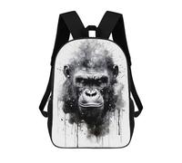 sinyumoney 3D Printed Gorilla Beauty Watercolor School Backpack Book 17inch Bags Fashion Backpacks Large Capacity Backpack Children Travel Rucksacks