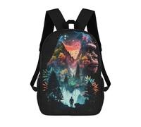 sinyumoney 3D Printed Gorilla Forest Fantasy School Book Bags Fashion Kids Large Capacity Backpack Children School Bag Travel Rucksacks 17inch