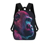 sinyumoney 3D Printed Gorilla Neon Animal Children Backpacks Kids Cute School Backpack Outdoor Casual Daypack for Boys Middle School Students 17inch