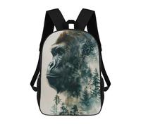 sinyumoney 3D Printed Gorilla School Book Bags Fashion Kids Large Capacity Backpack Children School Bag Travel Rucksacks 17inch