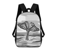 sinyumoney 3D Printed Gray Whale The Butterfly School Bag Boys Girls Children's School Backpack Casual Fashion Backpack for in School Or Travel 17inch