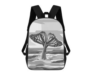 sinyumoney 3D Printed Gray Whale The Butterfly School Bag Boys Girls Children's School Backpack Casual Fashion Backpack for in School Or Travel 17inch