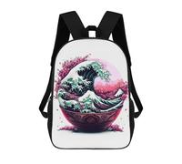 sinyumoney 3D Printed Great Ramen Wave School Bag Boys Girls Children's School Backpack Casual Fashion Backpack for in School Or Travel 17inch