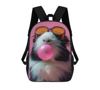 sinyumoney 3D Printed Guinea Pig Bubblegum School Backpack With Big Pockets for Kids Children's Backpacks Boy Girl Book Bags Kids School Bag 17inch