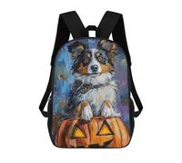 sinyumoney 3D Printed Halloween Dog Pumpkin Painting School Backpack Book 17inch Bags Fashion Backpacks Large Capacity Backpack Children Travel Rucksacks