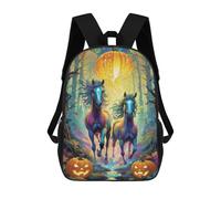 sinyumoney 3D Printed Halloween Forest Fantasy School Backpack With Big Pockets for Kids, Children's Backpacks Book Bags Kids School Bag 17inch