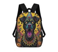 sinyumoney 3D Printed Halloween Party Dog School Backpack With Big Pockets for Kids Children's Backpacks Boy Girl Book Bags Kids School Bag 17inch