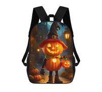sinyumoney 3D Printed Halloween Pumpkin Children Backpacks Kids Cute School Backpack Outdoor Casual Daypack for Boys Middle School Students 17inch