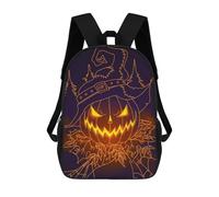 sinyumoney 3D Printed Halloween Pumpkin Scarecrow School Bag Boys Girls Children's School Backpack Casual Fashion Backpack for in School Or Travel 17inch