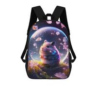 sinyumoney 3D Printed Hamster in A Dreamy Bubble School Backpack With Big Pockets for Kids Children's Backpacks Boy Girl Book Bags Kids School Bag 17inch