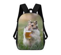sinyumoney 3D Printed Hamster Sipping A Beer School Book Bags Fashion Kids Large Capacity Backpack Children School Bag Travel Rucksacks 17inch