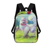 sinyumoney 3D Printed Happy Doggo Children Backpacks Kids Cute School Backpack Outdoor Casual Daypack for Boys Middle School Students 17inch