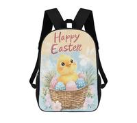 sinyumoney 3D Printed Happy Easter School Bag Boys Girls Children's School Backpack Casual Fashion Backpack for in School Or Travel 17inch