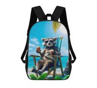 sinyumoney 3D Printed Healing The Beach School Bag Boys Girls Children's 17inch Backpack School Backpack Casual Fashion Backpack for in School Or Travel