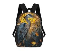 sinyumoney 3D Printed Heron Kintsugi Art School Bag Boys Girls Children's School Backpack Casual Fashion Backpack for in School Or Travel 17inch