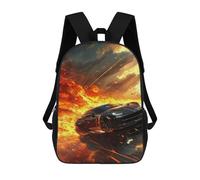 sinyumoney 3D Printed High-Speed Racing Action Children's 17inch School Backpack for Kids High Capacity Travel Rucksacks Fashion Book Bags Kids School Bag