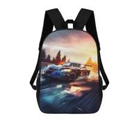 sinyumoney 3D Printed High-Speed Racing Car Sunset Children's 17inch School Backpack for Kids High Capacity Travel Rucksacks Fashion Book Bags Kids School Bag