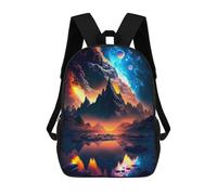 sinyumoney 3D Printed Highest Mountains School Book Bags Fashion Kids Large Capacity Backpack Children School Bag Travel Rucksacks 17inch