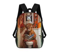 sinyumoney 3D Printed Highland Cattle Cow Children Backpacks Kids Cute School Backpack Outdoor Casual Daypack for Boys Middle School Students 17inch