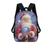 sinyumoney 3D Printed Holiday Seer Art School Bag Boys Girls Children's School Backpack Casual Fashion Backpack for in School Or Travel 17inch