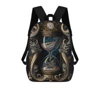 sinyumoney 3D Printed Hourglass of Time Children's School Backpack for Kids High Capacity Travel Rucksacks Fashion Book Bags Kids School Bag Back Pack 17inch