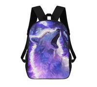 sinyumoney 3D Printed Howling Magical Wolf School Bag Boys Girls Children's School Backpack Casual Fashion Backpack for in School Or Travel 17inch
