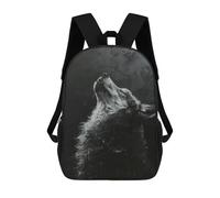 sinyumoney 3D Printed Howling Wolf in Darkness School Bag Boys Girls Children's School Backpack Casual Fashion Backpack for in School Or Travel 17inch