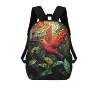 sinyumoney 3D Printed Hummingbird Mosaic Art School Bag Boys Girls Children's School Backpack Casual Fashion Backpack for in School Or Travel 17inch