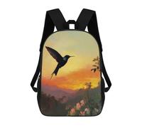 sinyumoney 3D Printed Hummingbird Sunset School Book Bags Fashion Kids Large Capacity Backpack Children School Bag Travel Rucksacks 17inch