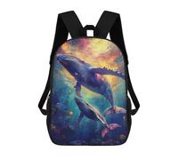 sinyumoney 3D Printed Humpback Whales Underwater Children Backpacks Kids Cute School Backpack Outdoor Casual Daypack for Boys Middle School Students 17inch