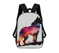 sinyumoney 3D Printed Husky Silhouette School Backpack for Kids Children's 17inch Backpacks Boy Girl Book Bags Kids School Bag