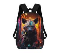 sinyumoney 3D Printed Hyena Graffiti Street Art Children's 17inch School Backpack for Kids High Capacity Travel Rucksacks Fashion Book Bags Kids School Bag