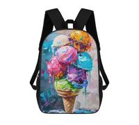 sinyumoney 3D Printed Ice IV Children Backpacks Kids Cute School Backpack Outdoor Casual Daypack for Boys Middle School Students 17inch
