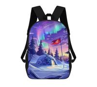 sinyumoney 3D Printed Igloo Under Aurora Borealis School Backpack Book 17inch Bags Fashion Backpacks Large Capacity Backpack Children Travel Rucksacks