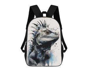 sinyumoney 3D Printed Iguana Beauty Inked Lizard School Bag Boys Girls Children's School Backpack Casual Fashion Backpack for in School Or Travel 17inch
