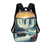 sinyumoney 3D Printed Iguazu Falls Children's 17inch School Backpack for Kids High Capacity Travel Rucksacks Fashion Book Bags Kids School Bag