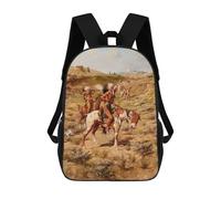 sinyumoney 3D Printed Indians In Battle School Bag Boys Girls Children's School Backpack Casual Fashion Backpack for in School Or Travel 17inch