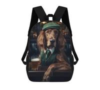 sinyumoney 3D Printed Irish Setter at The Pub School Bag Boys Girls Children's School Backpack Casual Fashion Backpack for in School Or Travel 17inch