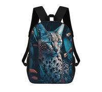 sinyumoney 3D Printed Jaguar in Enchanted Garden School Backpack With Big Pockets for Kids, Children's Backpacks Book Bags Kids School Bag 17inch