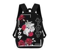sinyumoney 3D Printed Japanese Aesthetic Flowers School Backpack With Big Pockets for Kids Children's Backpacks Boy Girl Book Bags Kids School Bag 17inch