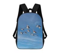 sinyumoney 3D Printed Japanese Cranes Bird Fly School Bag Boys Girls Children's 17inch Backpack School Backpack Casual Fashion Backpack for in School Or Travel