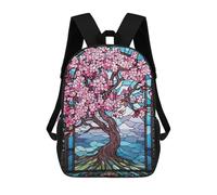 sinyumoney 3D Printed Japanese Sakura Bloom Art Children's 17inch School Backpack for Kids High Capacity Travel Rucksacks Fashion Book Bags Kids School Bag