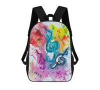 sinyumoney 3D Printed Jazz Music School Backpack With Big Pockets for Kids, Children's Backpacks Book Bags Kids School Bag 17inch