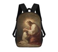 sinyumoney 3D Printed Jesus Blessing Child Painting School Backpack for Kids Children's 17inch Backpacks Boy Girl Book Bags Kids School Bag