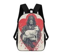 sinyumoney 3D Printed Jesus Christ Holding Lamb School Backpack Book 17inch Bags Fashion Backpacks Large Capacity Backpack Children Travel Rucksacks