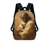 sinyumoney 3D Printed Jesus Holding Lamb Painting-5 Children School Backpack Fashion Rucksack Casual Travel 17inch Backpacks Large Capacity Daypack for Boys Girls