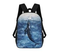 sinyumoney 3D Printed Jonah And The Whale School Book Bags Fashion Kids Large Capacity Backpack Children School Bag Travel Rucksacks 17inch
