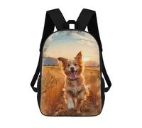 sinyumoney 3D Printed Joyful Bound Through Golden Fields School Bag Boys Girls Children's School Backpack Casual Fashion Backpack for in School Or Travel 17inch