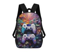 sinyumoney 3D Printed Jungle Adventure Controllers School Backpack With Big Pockets for Kids Children's Backpacks Boy Girl Book Bags Kids School Bag 17inch